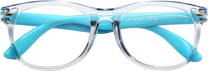 FANNYGO Store 1 Pack kids Blue Light Blocking Glasses For Girls And Boys Computer Blue Light Blocking Glasses For Age 3-11 (Light blue) - Image 3